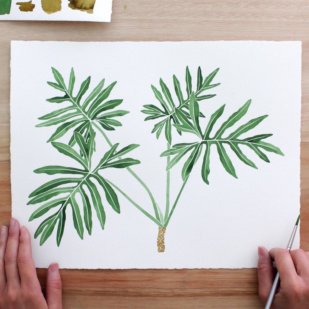 @livingpattern: New work makin me feel alive! I have a lot of Philodendrons here at the house. I…