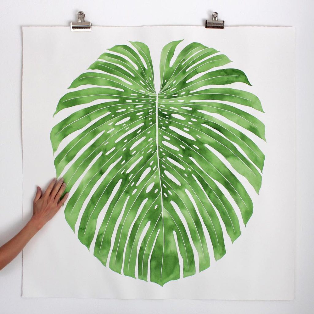 @livingpattern: A large scale, 38″ x 38″ commissioned Monstera Deliciosa leaf for Elisabeth! I l…