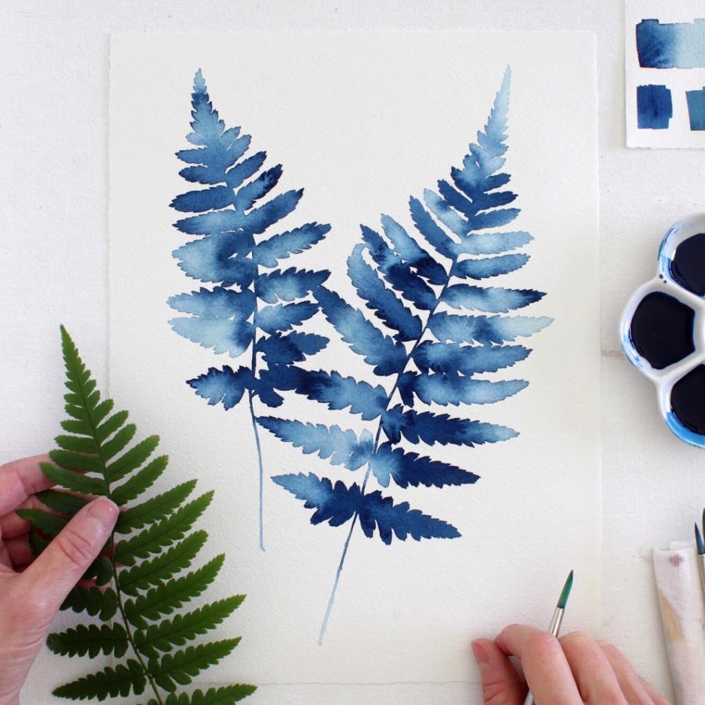 @livingpattern: Painting Ferns today and loving my new porcelain daisy watercolor trays! I was u…