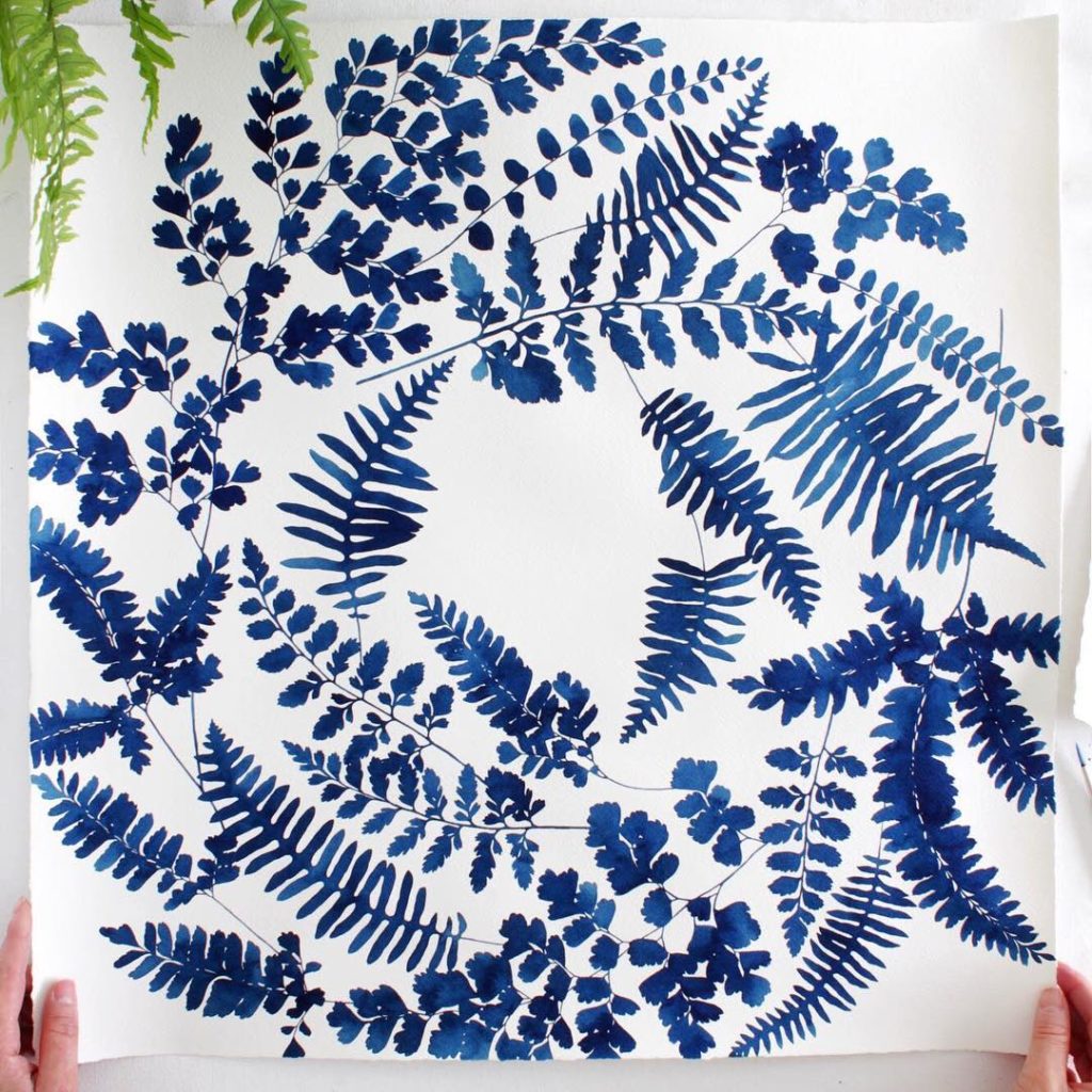 @livingpattern: A circle of ferns I just finished, pteridomania has completely set in. I love th…