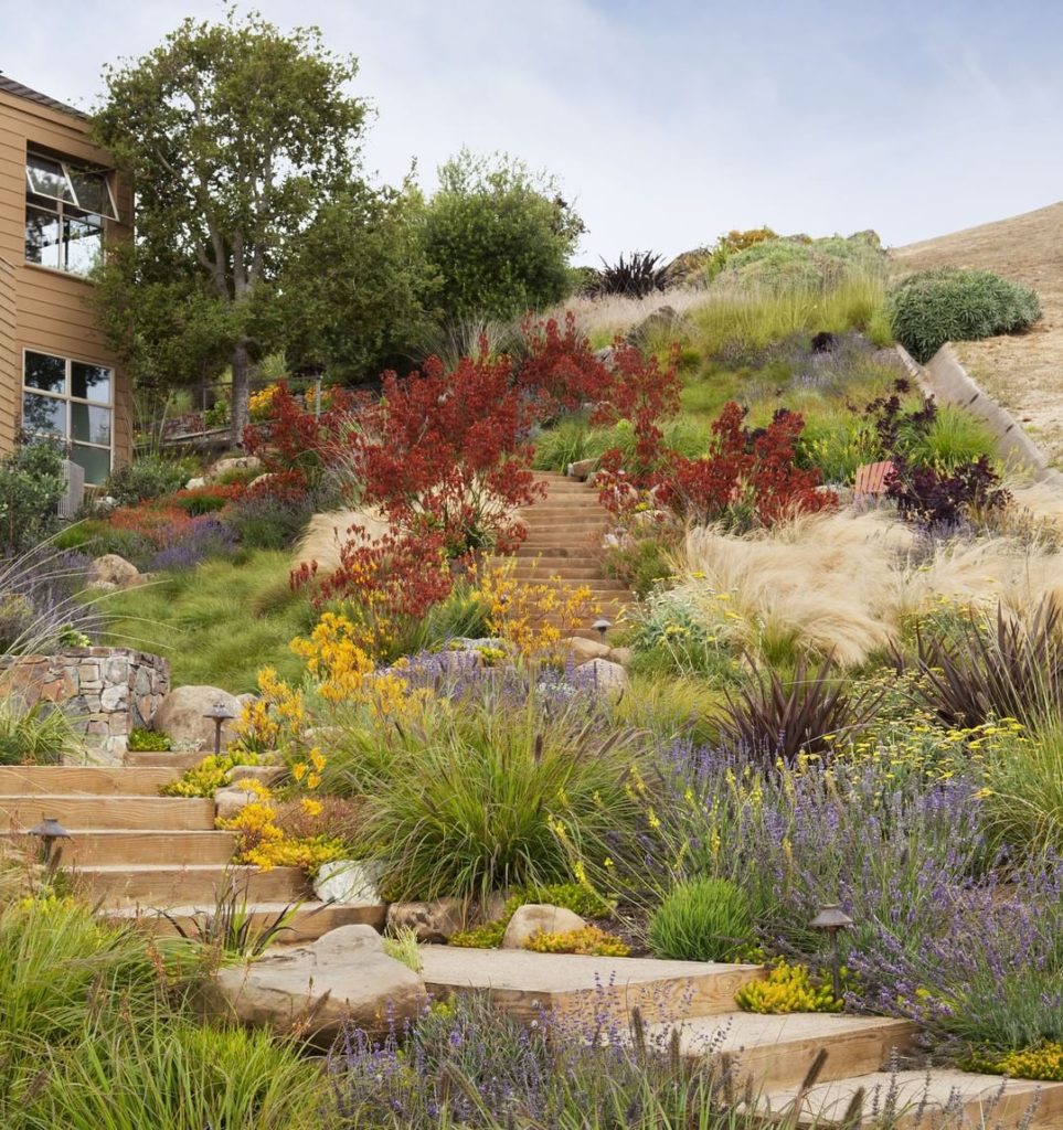 @gardendesignmag: Before this slope was transformed into a colorful interactive landscape loved by…