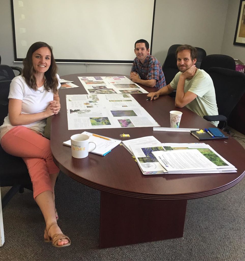 @gardendesignmag: Proofing day! 🤗 Our awesome team looking over the upcoming Autumn 2016 issue.
S…