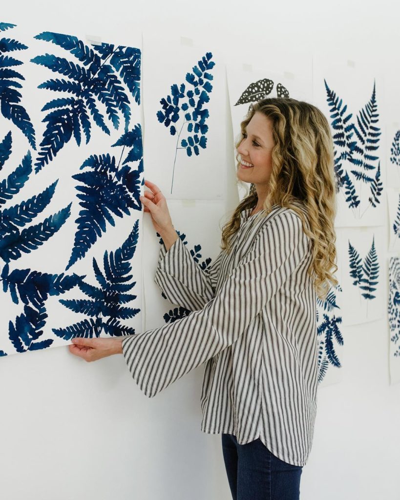 @livingpattern: My favorite piece from the Indigo Fern series “Woodland Ferns”. This was one of …
