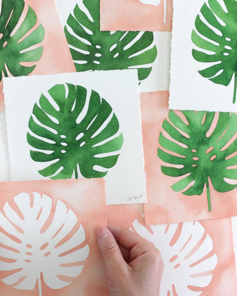 @livingpattern: Monstera Leaf Originals are up! The votes for color combos were 50/50 yesterday …