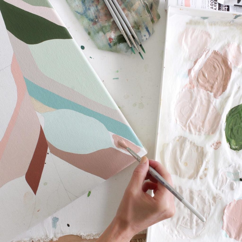 @livingpattern: #wip Calathea 2, Acrylic on canvas. Thank you for the sweet comments on my last …