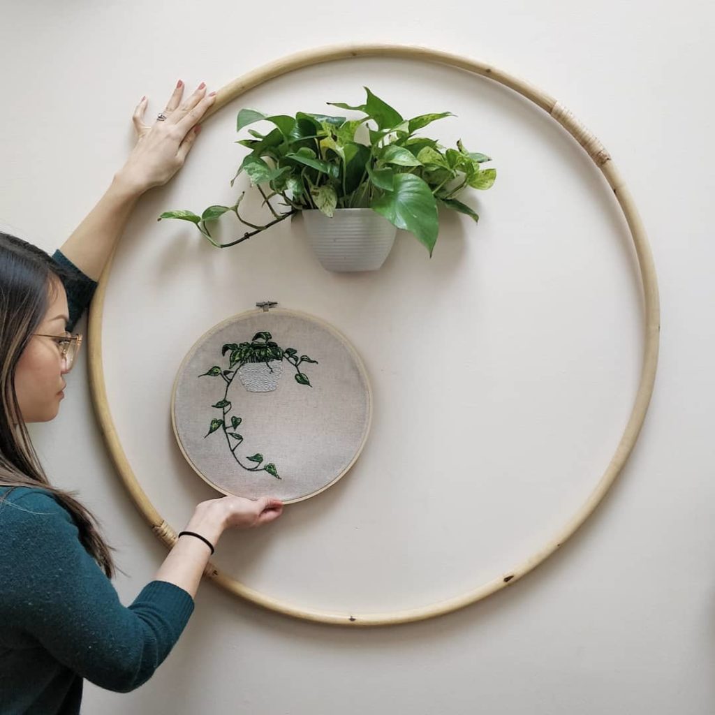 @houseplantjournal: Thanks @ronitzvi_ for the embroidery interpretation of my wall hanging pothos! I…