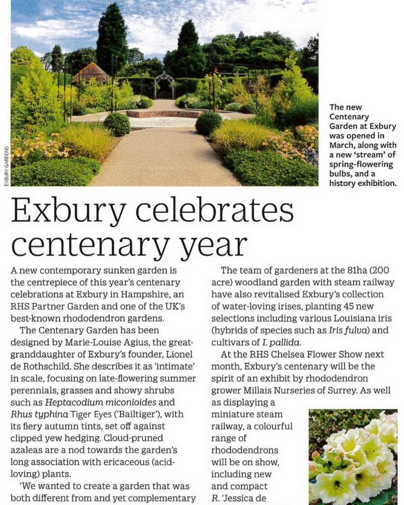 Thank you @the_rhs ‘The Garden’ for this article: big year ahead @exburygardens....