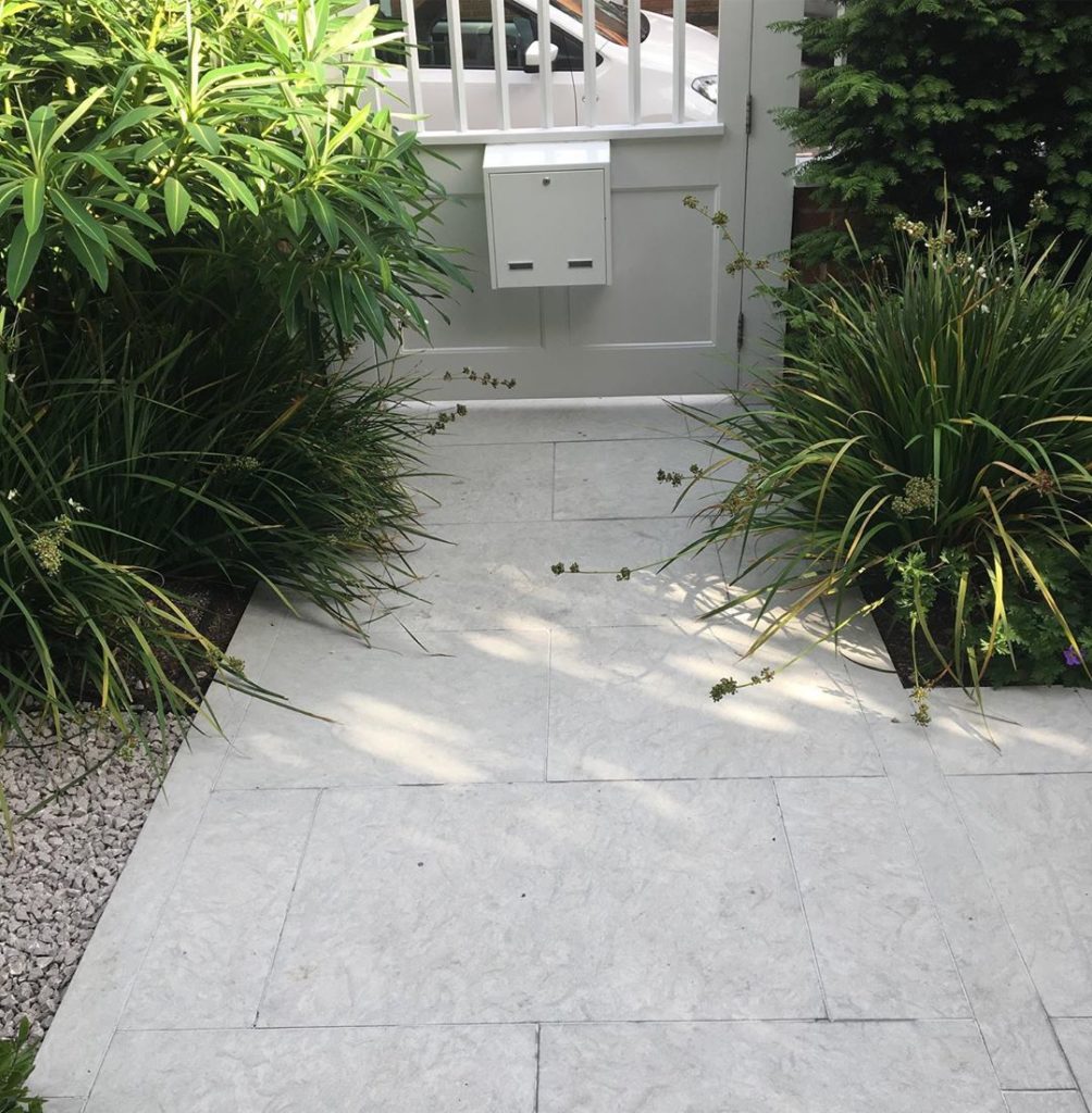 #frontgarden #gate #limestone #paving #path #charlotterowegardendesign...