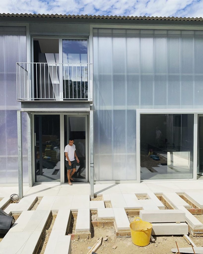 Graphic concrete paving on our Yard House project looking super sharp in the sun...