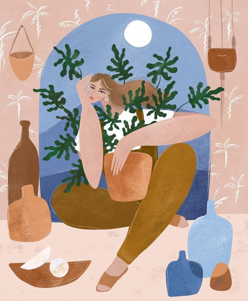 Pictured: me, avoiding humans and hanging out with plants instead.  Illustration...