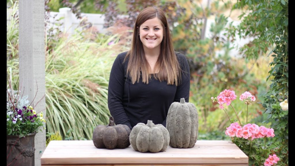 DIY Concrete Pumpkins for Fall