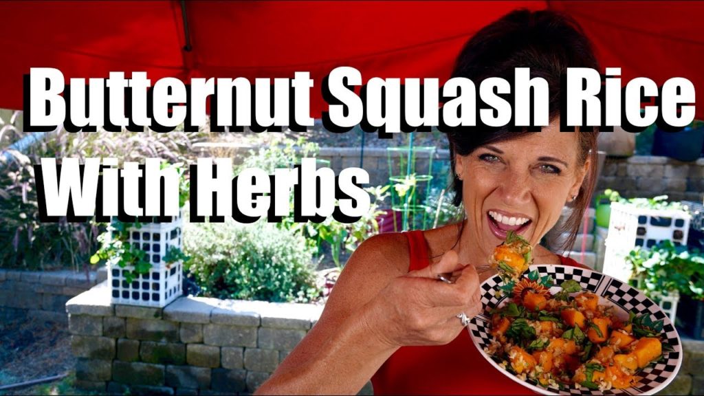 Butternut Squash Rice with Basil and Rosemary - Bringing the Kitchen to the Garden