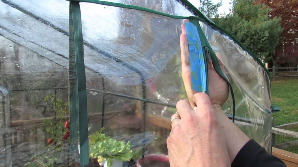 How to Repair Garden Greenhouse Zipper Seam Tears with Duct Tape - The Rusted Garden 2013