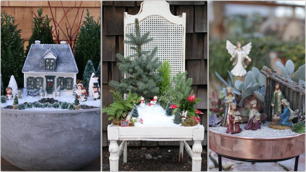 3 Christmas Themed Fairy Gardens ❄️🌲