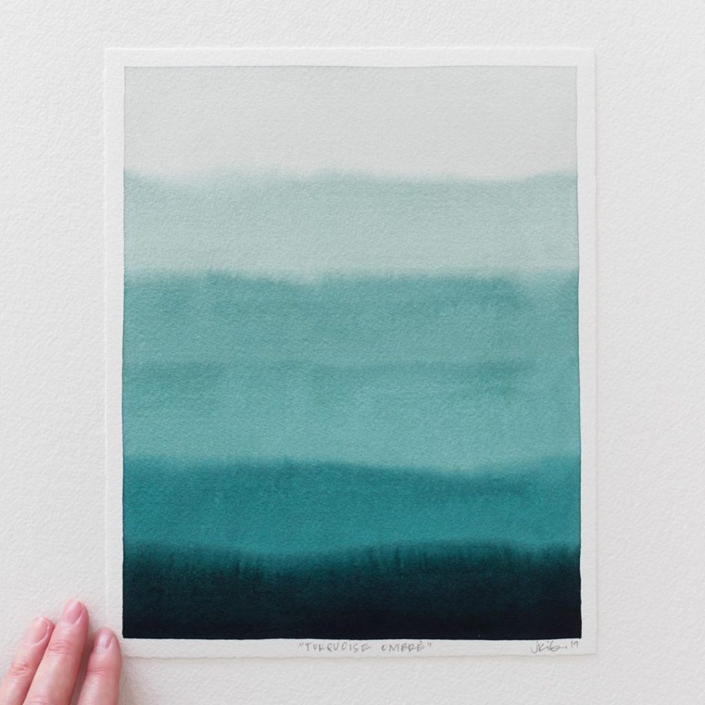 “Turquoise Ombré”
8” x 10”
Watercolor painting on thick Arches 100% cotton paper...