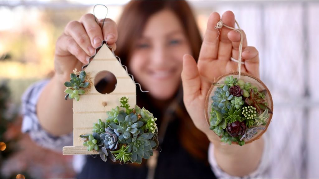 Making Birch Wood Succulent Ornaments! 🌿🎄❤️// Garden Answer