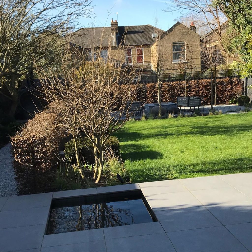#winter #sunshine cheering up a #newlyfinished #towngarden #hedges and #trees in...