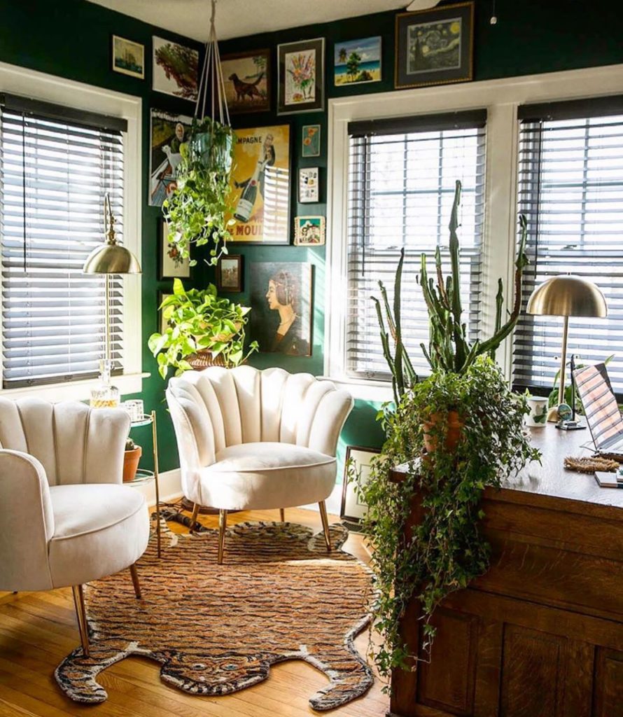 @imjessicabrigham’s swoon worthy office featuring the Chubby Tangerine Tiger Rug...