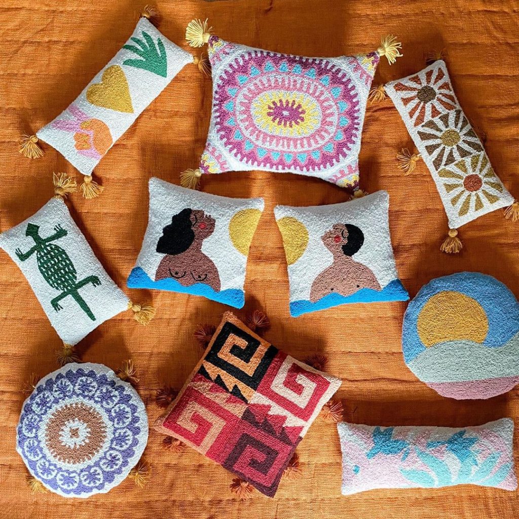 New hook pillows, who dis? All @justinablakeney hook pillows are available in ou...