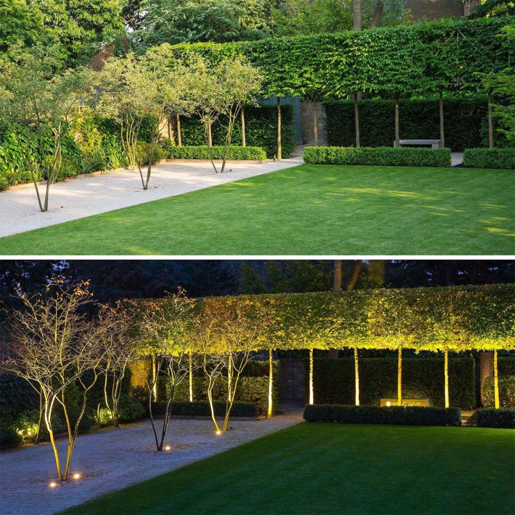 #dayandnight shot of a large #garden  #designed a few years ago. Formal #plantin...