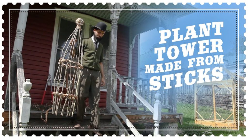 Decorative GARDEN Trellis TOWER from, Sticks and Bark