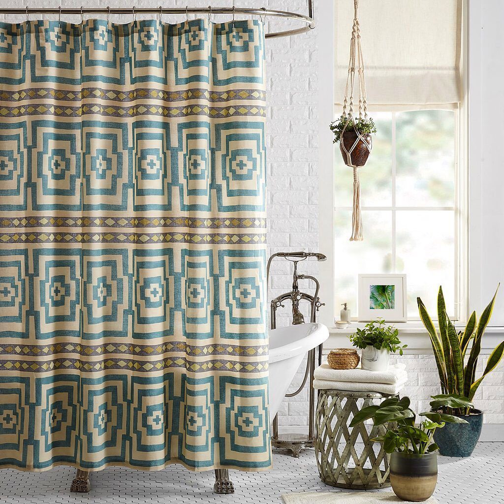 thejungalow: Rub-a-dub-dub…who needs a good scrub? Our blue hypnotic shower curtain will h… Rub-a-dub-dub...who needs a good scrub? Our blue hypnotic shower curtain will h...
