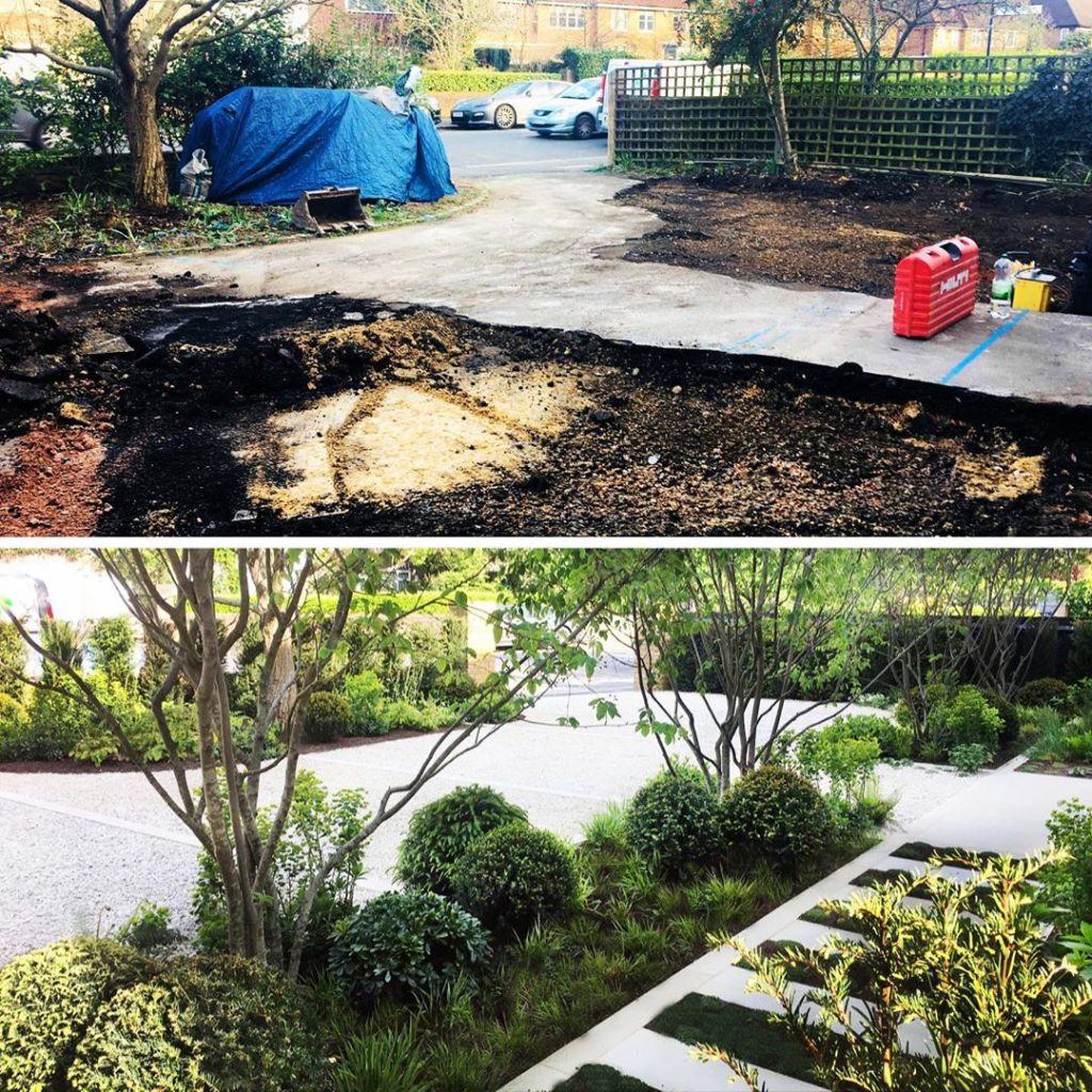 #beforeandafter of a #frontgarden in #london - a bit of a #transformation from a...