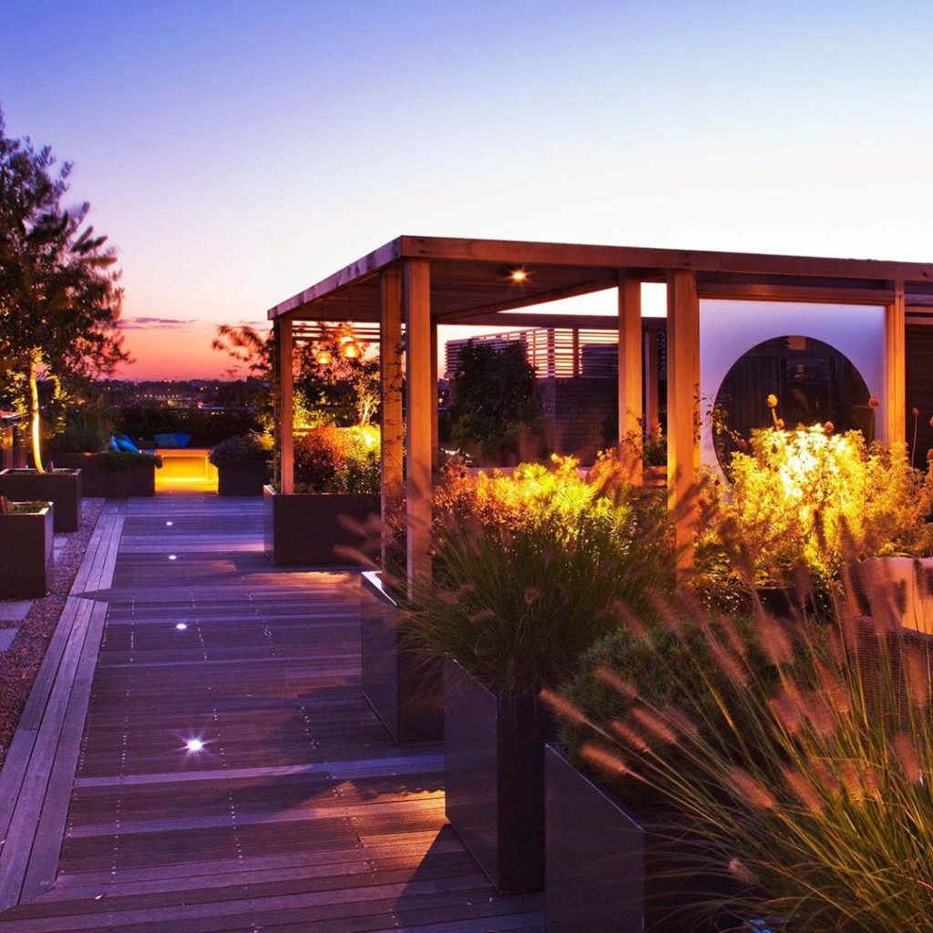 charlotterowegardens: One of our rooftop terraces at night with grasses in the foreground. Beautiful s… One of our rooftop terraces at night with grasses in the foreground. Beautiful s...
