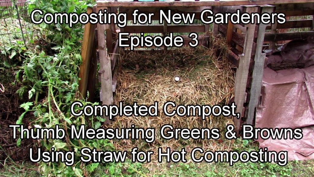 New Gardener Compost Series E-3: Completed Compost, Thumb Measuring Greens & Browns & Using Straw