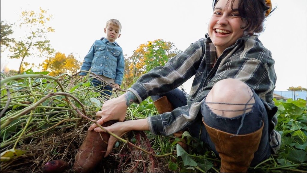 Digging for Treasure with MY BOYS (Harvesting Sweet Potatoes) | VLOG