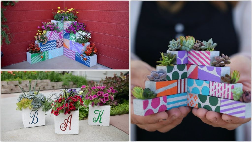 3 Fun Flower Planter Ideas Using Cinderblocks! 🌿