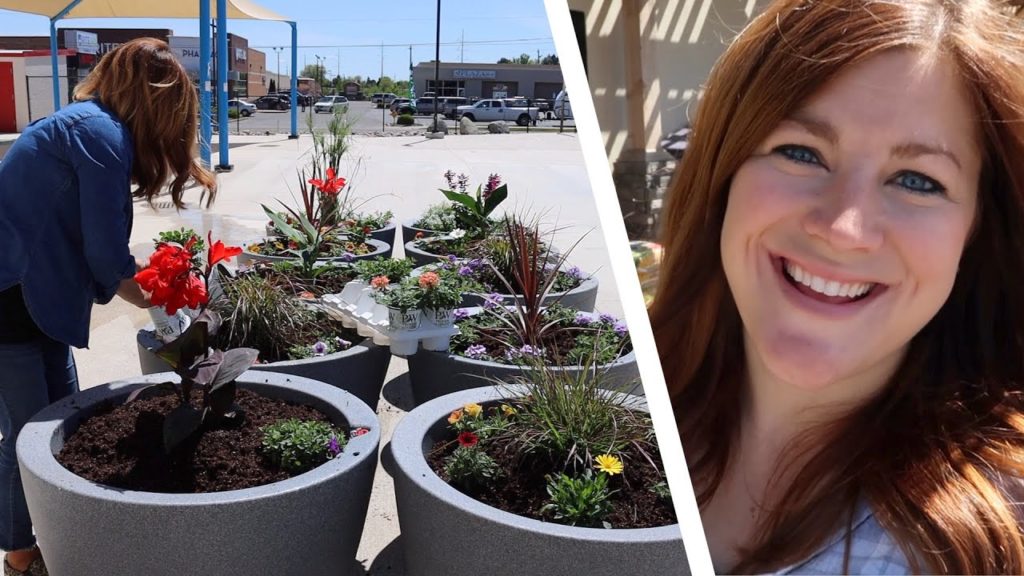 Planting 10 Containers at Our City’s Splash Pad! 💙💦 // Garden Answer