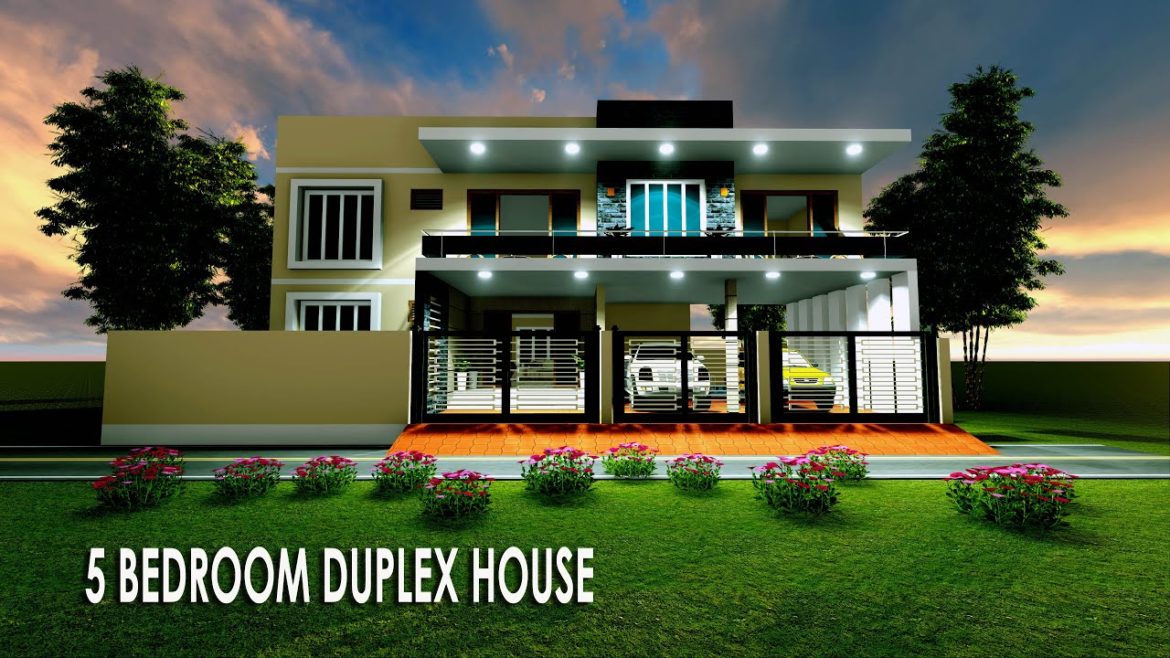 5 bedroom duplex house plans with garden, swimming, gym, home theater-duplex design-3d walkthrough