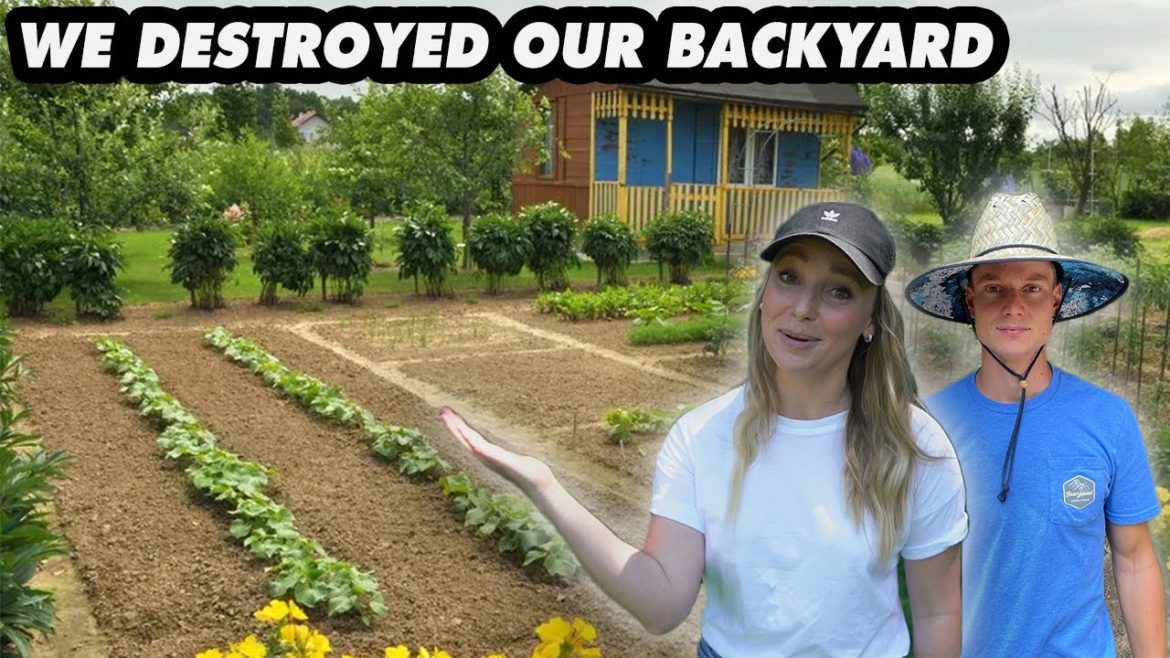 Family Builds Dream Backyard Garden | We Tore Out EVERYTHING!!!!