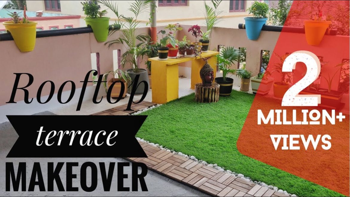 Rooftop Terrace Garden Transformation | Terrace Makeover | DIY Ideas | Small garden design.
