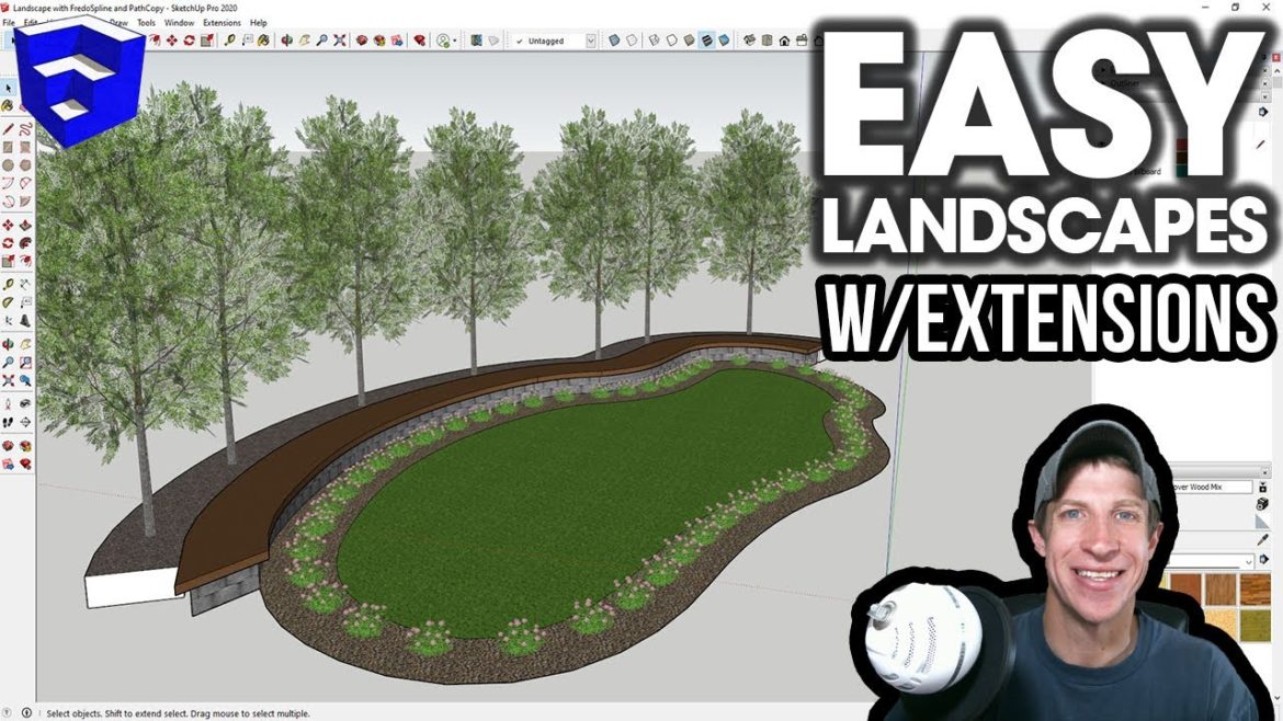 Easy LANDSCAPES in SketchUp with FREE EXTENSIONS!