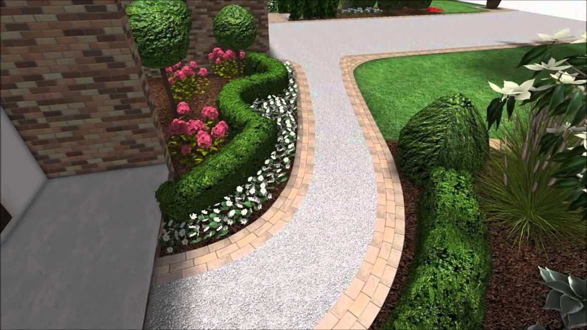 Landscape Design 3D Walkthrough – Front Yard Landscaping – Canyon Rock Wall – Paver Brick Driveway Landscape Design 3D Walkthrough - Front Yard Landscaping - Canyon Rock Wall - Paver Brick Driveway
