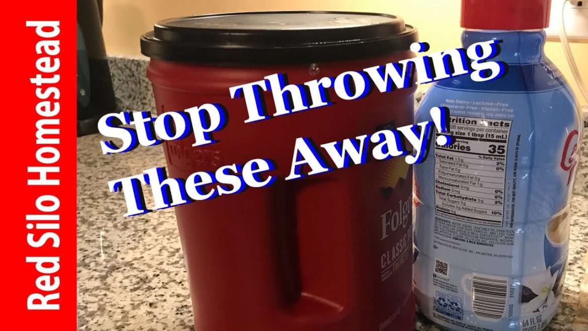 Cheap container gardening ideas, Coffee and Creamer Containers Cheap container gardening ideas, Coffee and Creamer Containers