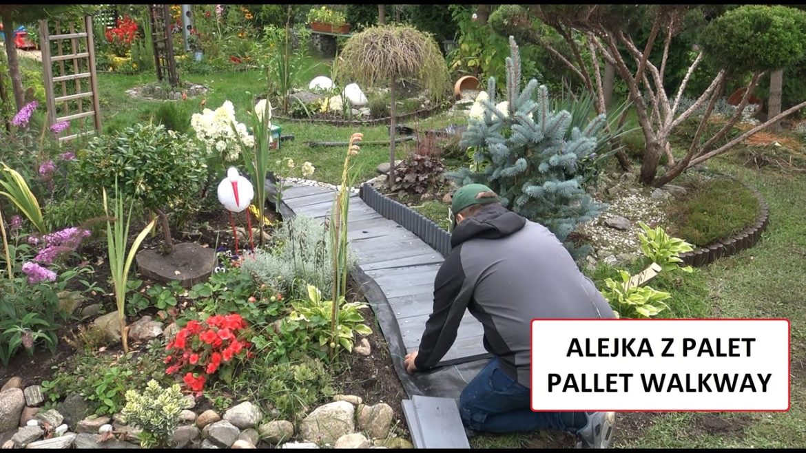 GARDEN DESIGN (148) Alejka z palet , renowacja klombu