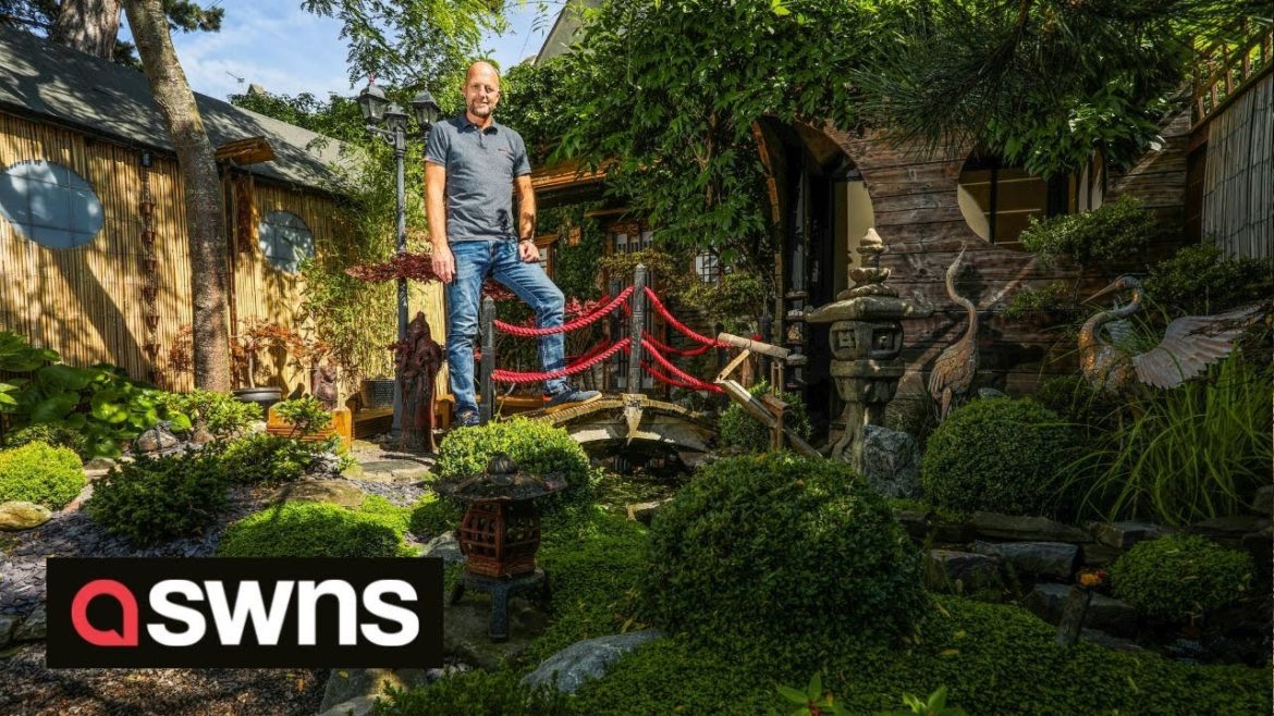 UK dad spends 13 years transforming backyard into incredible Japanese garden | SWNS