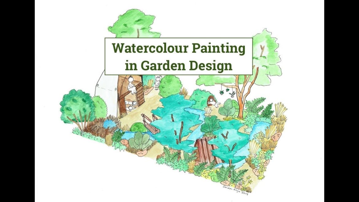 Watercolour painting in garden design