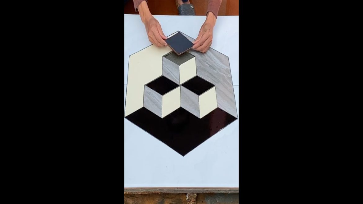 amazing ideas from ceramic tiles and cement / how to make a 3d table from ceramic tiles / #shots