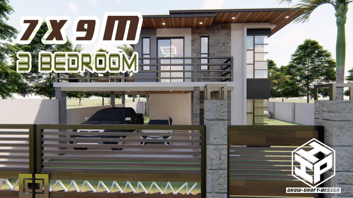 D07 - 7X9 METERS HOUSE DESIGN | 3 BEDROOMS #Smallhousedesign #Housedesign2022 #Housetrends