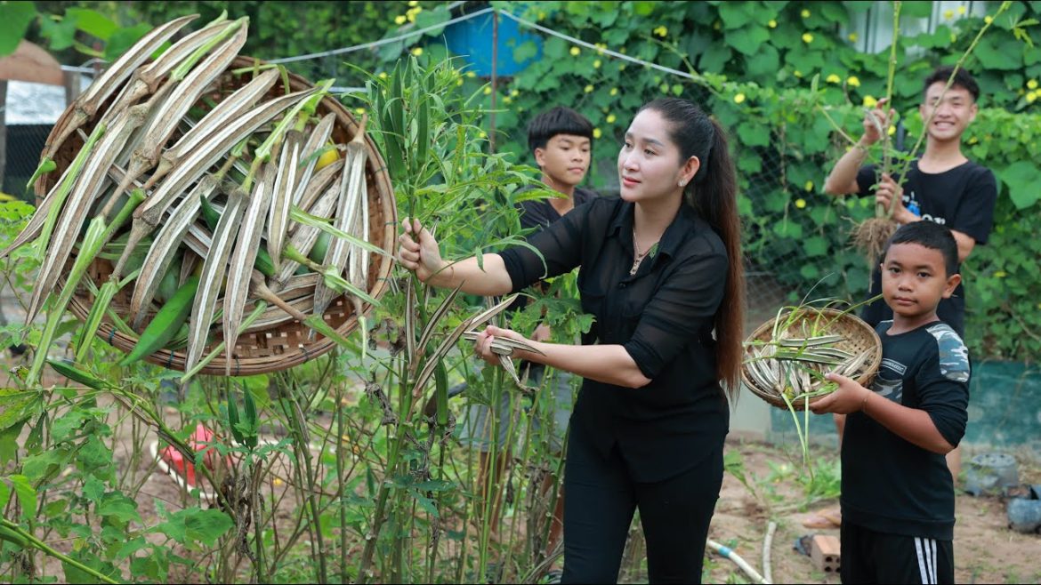 Prepare Vegetable Gardening and Cook Crispy Stingray for Meal | Sros Yummy Cooking Vlogs