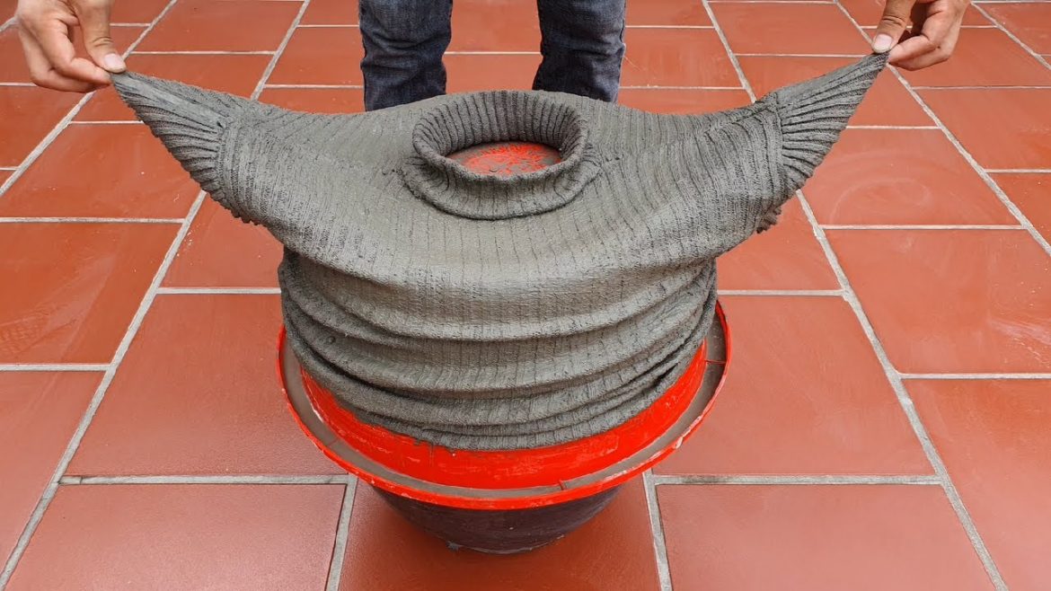 Great Ideas for Garden Design and Decoration from Cement / Technique Making Flower Pots At Home /