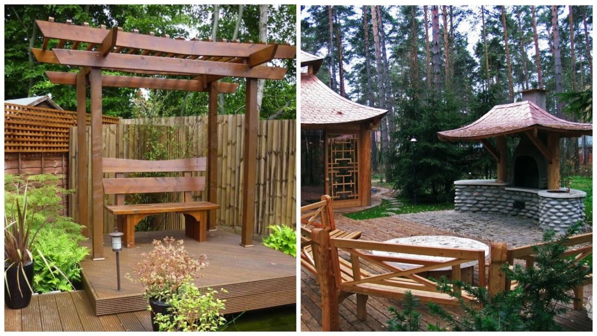 Landscaping and Japanese-style houses. 50 ideas of courtyards, gazebos and architecture