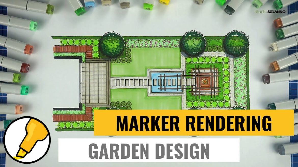 HOW TO Hand Render a Garden Design with Copic Markers #5 HOW TO Hand Render a Garden Design with Copic Markers #5