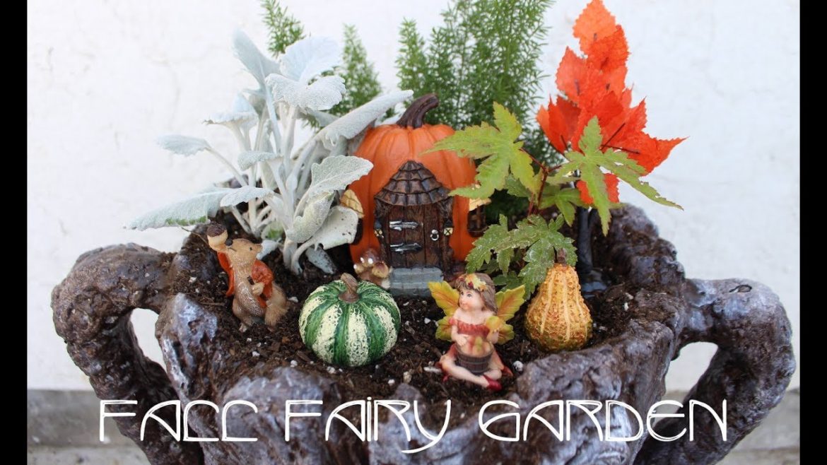 Fall Fairy Garden 🧚 Planted in an Upcycled Planter 🍂 Ferns Japanese Maple Dusty Miller