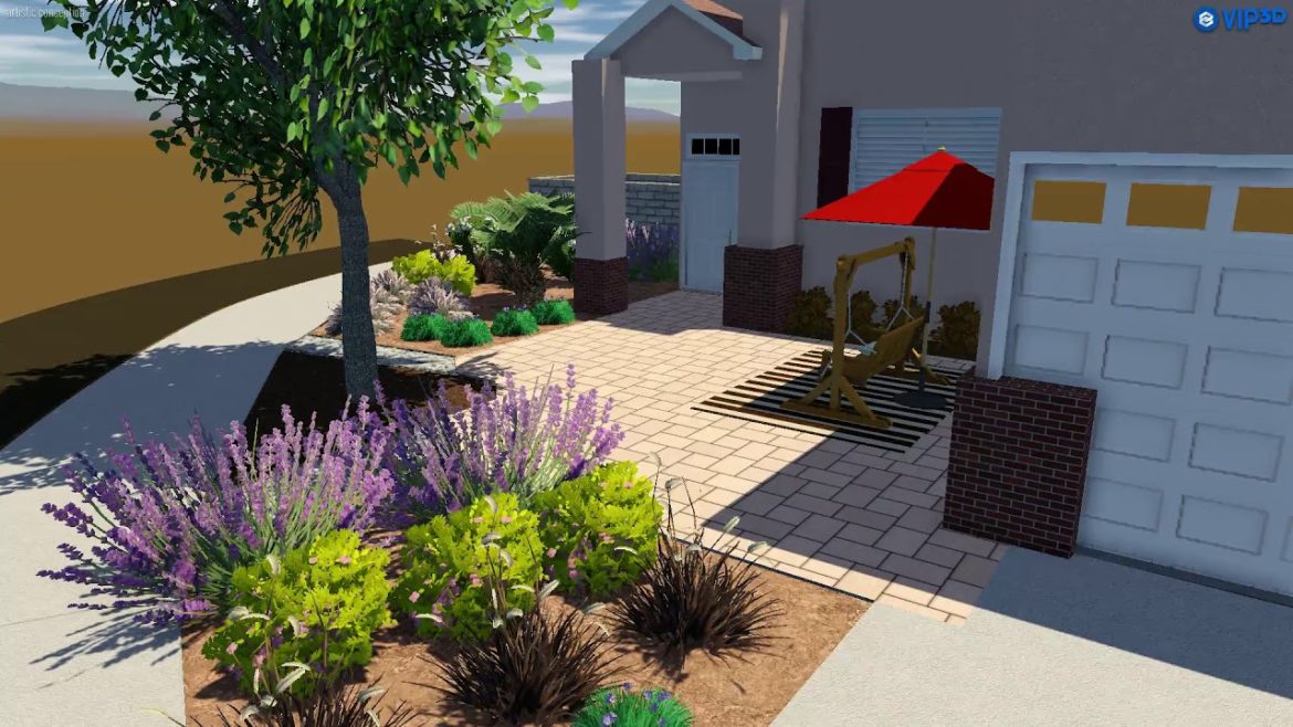 Fontana Ca, Front yard landscape design By Land X Landscape Construction