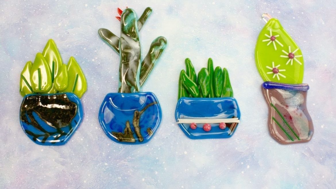 succulents ( Fused glass) garden design ideas